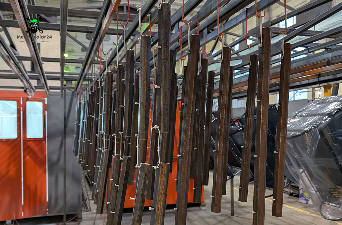 Покраска железных пригрузов