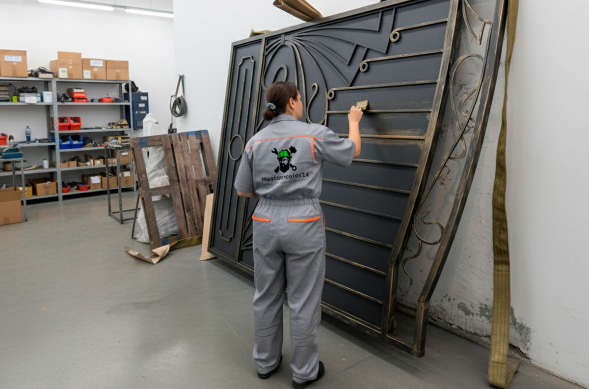 Бронзовая патина на воротах